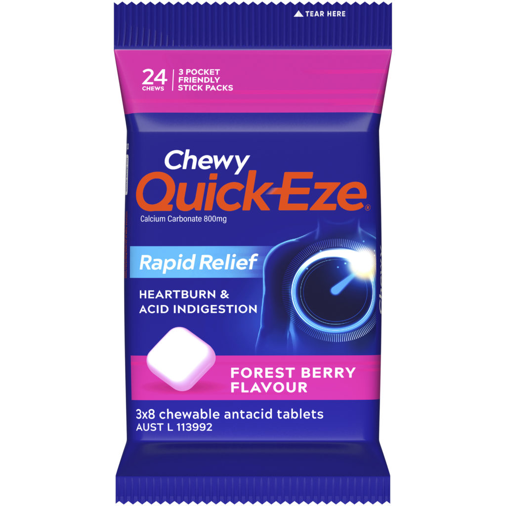 Chewy QUICK-EZE Heartburn & Acid Indigestion Tablets Forest Berry ...